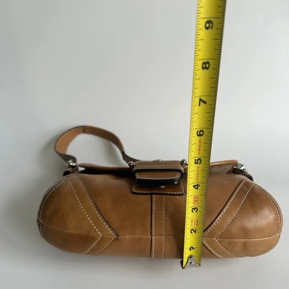 Coach Soho Tan Brown Leather Flap Shoulder Bag 9248 Good - Picture 12 of 12